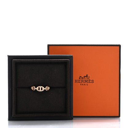 Hermes 18K Rose Gold PM Chaine d'Ancre Enchainee Ring 52 6 5 of 5