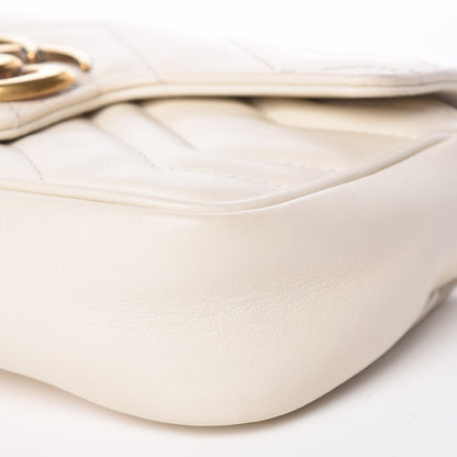 Gucci Calfskin Matelasse Super Mini GG Marmont Shoulder Bag White 9 of 17