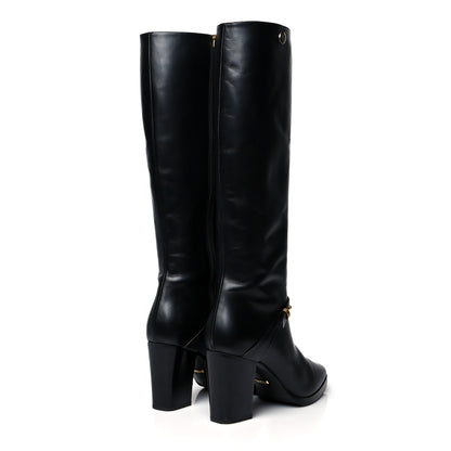 Gucci Calfskin Double G Knee High Boots 38 Black 4 of 7
