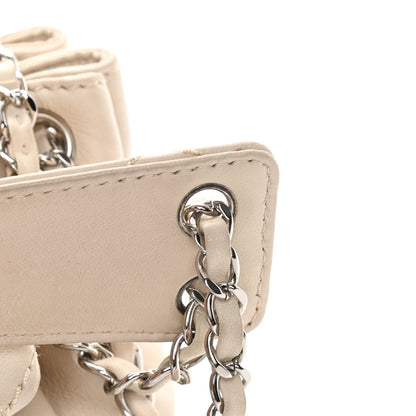 Chanel Lambskin Quilted Bowler Flap Shoulder Bag White 18 of 19