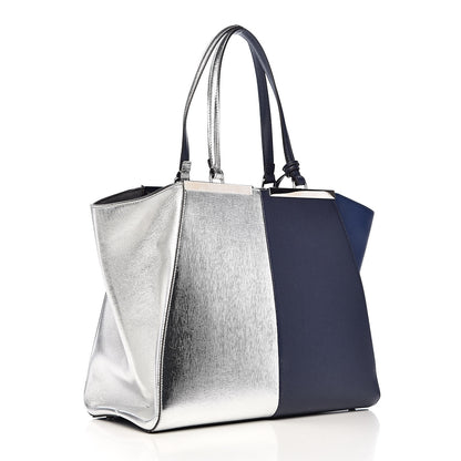 Fendi Vitello Elite Bi-Color Large 3Jours Tote Argento Palladio 3 of 14