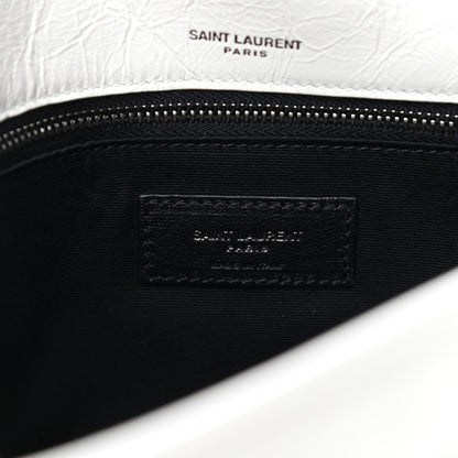 Saint Laurent Crinkled Calfskin Matelasse Monogram Medium Niki Chain Satchel Pearl White 6 of 10
