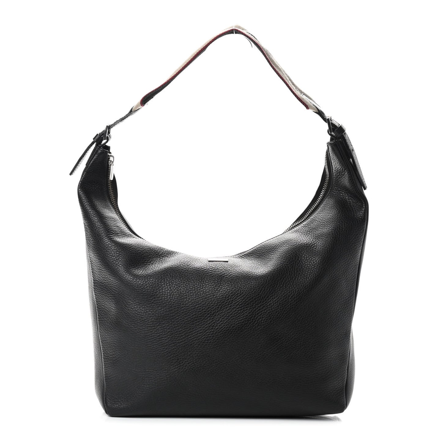 Grainy Leather Calfskin Hobo Black