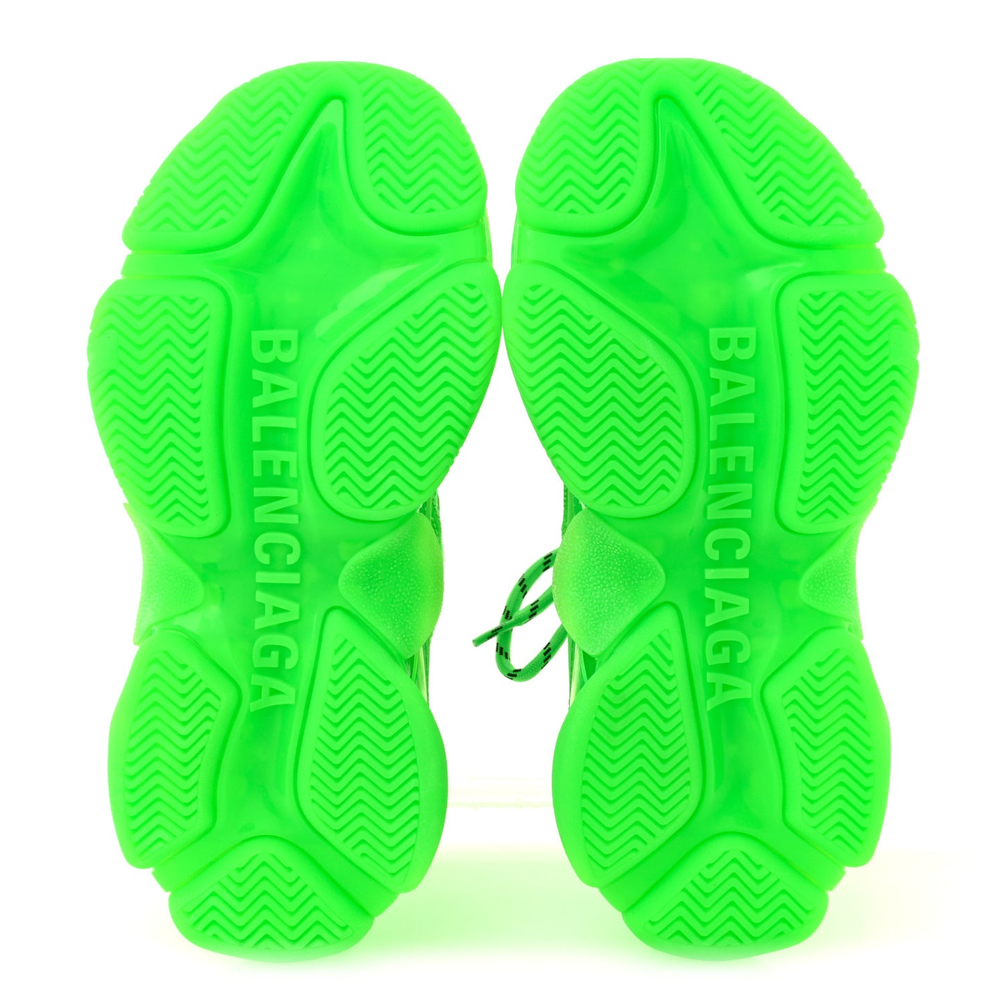 Fabric Mesh Clear Sole Womens Triple S Sneakers 37 Fluo Green