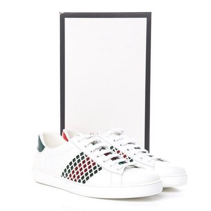 Gucci Calfskin Mens Ace Sneakers 12 White Green 9 of 9
