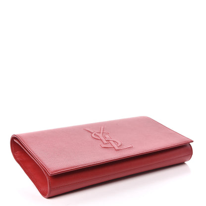 Saint Laurent Calfskin Monogram Large Belle De Jour Clutch Red 4 of 8