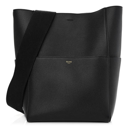 Celine Soft Grained Calfskin Sangle Bucket Bag Black 1 of 13