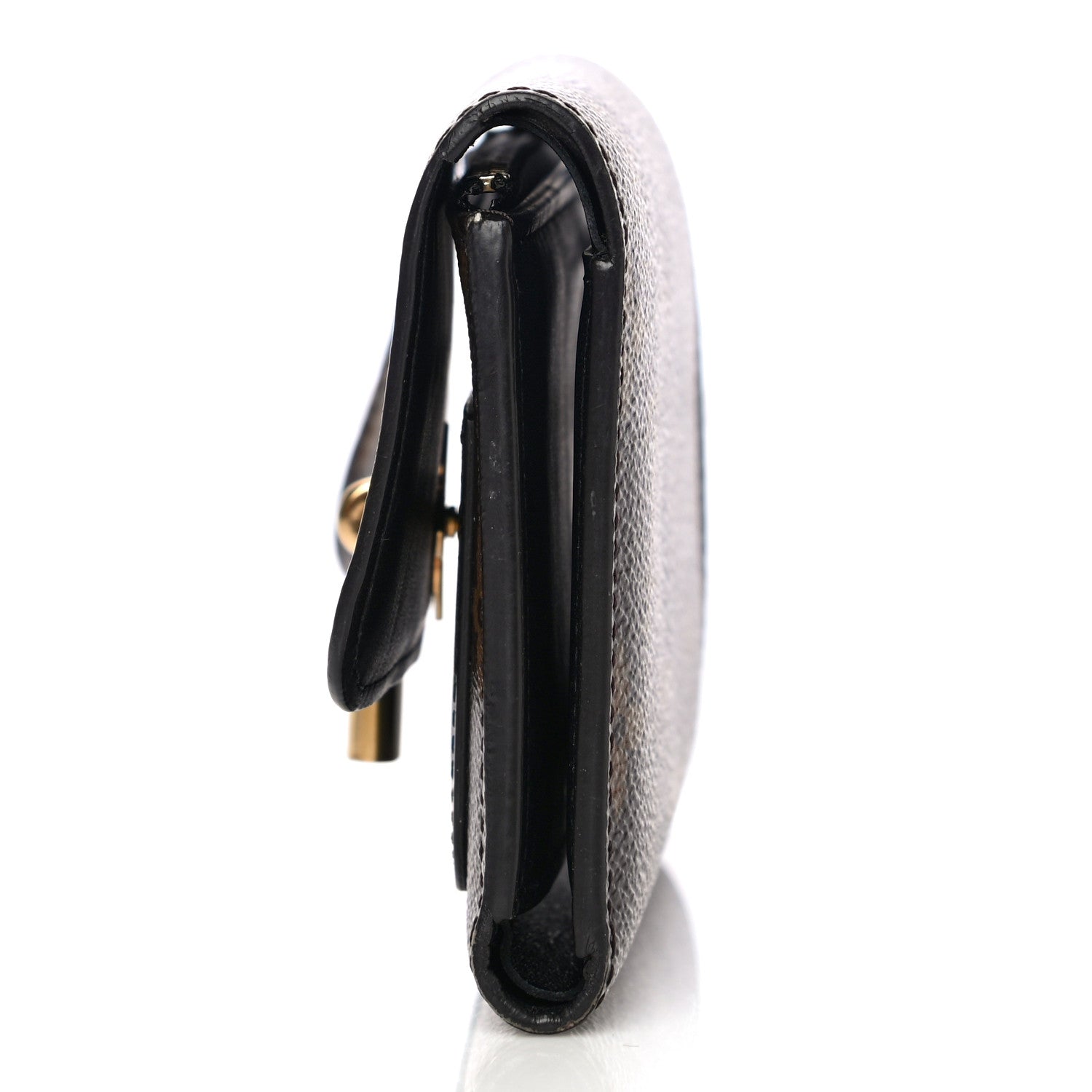 Louis Vuitton Monogram Flower Lock Compact Wallet Black 11 of 14