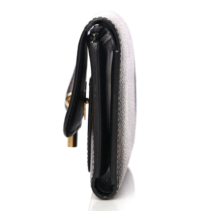 Louis Vuitton Monogram Flower Lock Compact Wallet Black 11 of 14