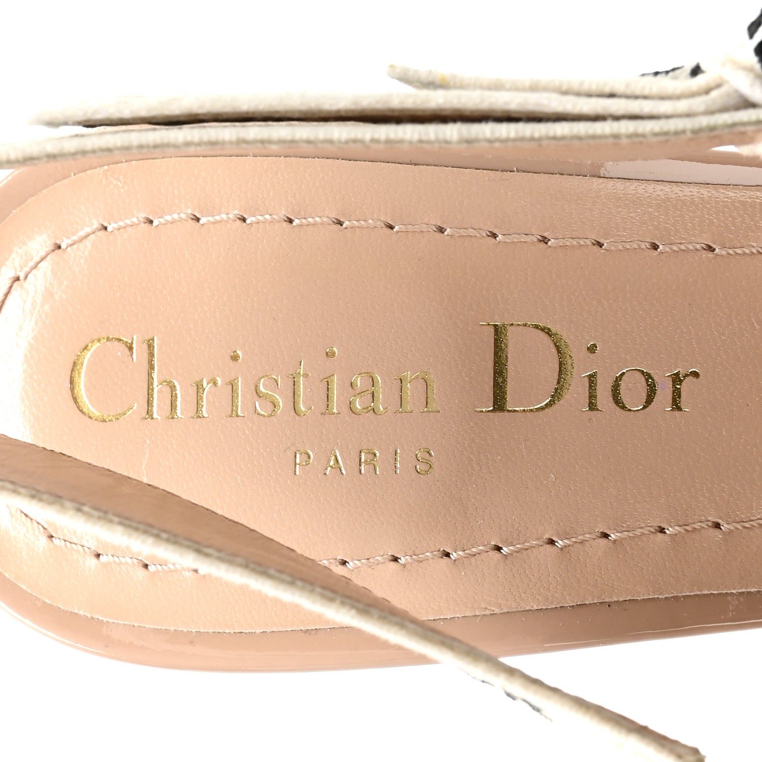 Christian Dior Patent Ribbon J'Adior Slingback 65mm Pumps 37.5 Nude 7 of 10