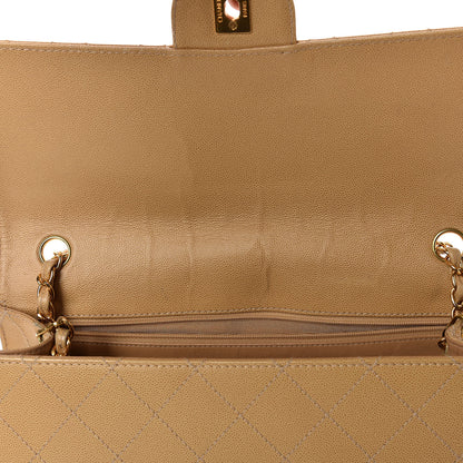 Chanel Caviar Stitched Jumbo Single Flap Beige 14 of 14