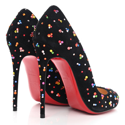 Christian Louboutin Veau Velour Dorissima Clair de Lune 120 Pumps 35.5 Black Multi 4 of 10