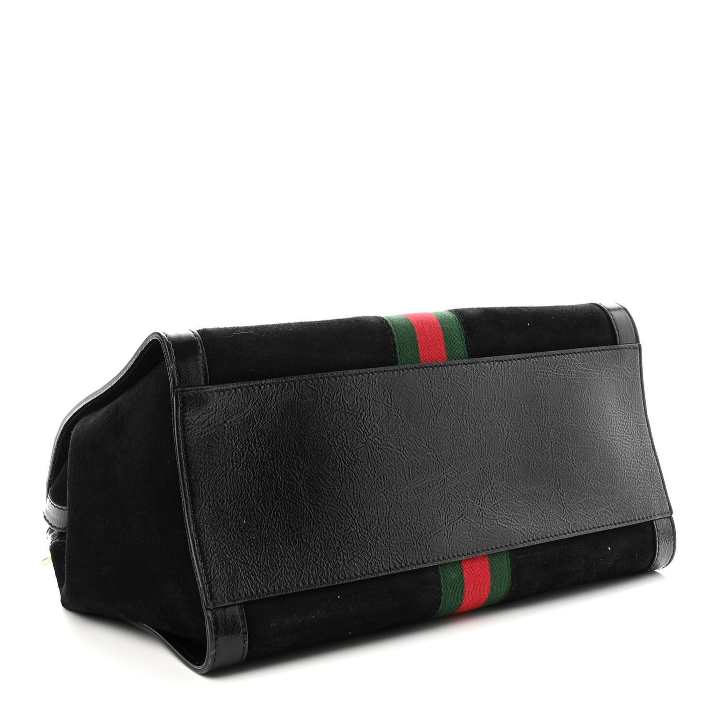 Suede Patent GG Web Medium Ophidia Tote Bag Black