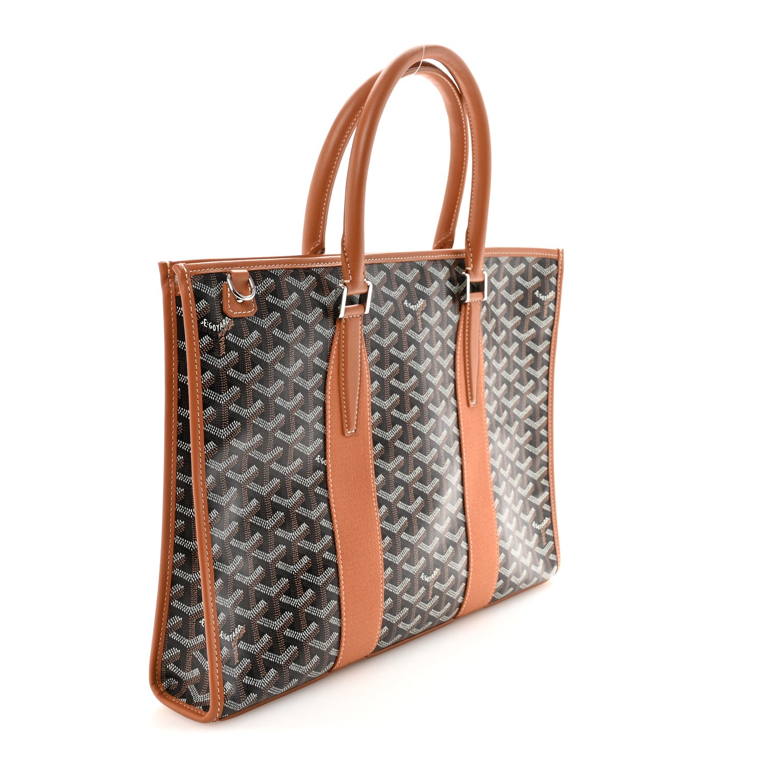 Goyard Goyardine Calfskin Morvan Document Case Black Gold 3 of 9