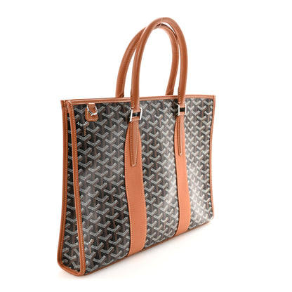 Goyard Goyardine Calfskin Morvan Document Case Black Gold 3 of 9