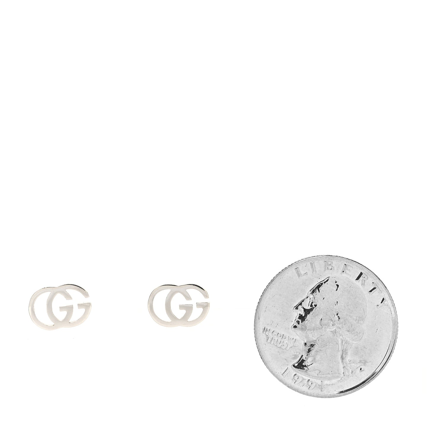 18K White Gold GG Tissue Stud Earrings