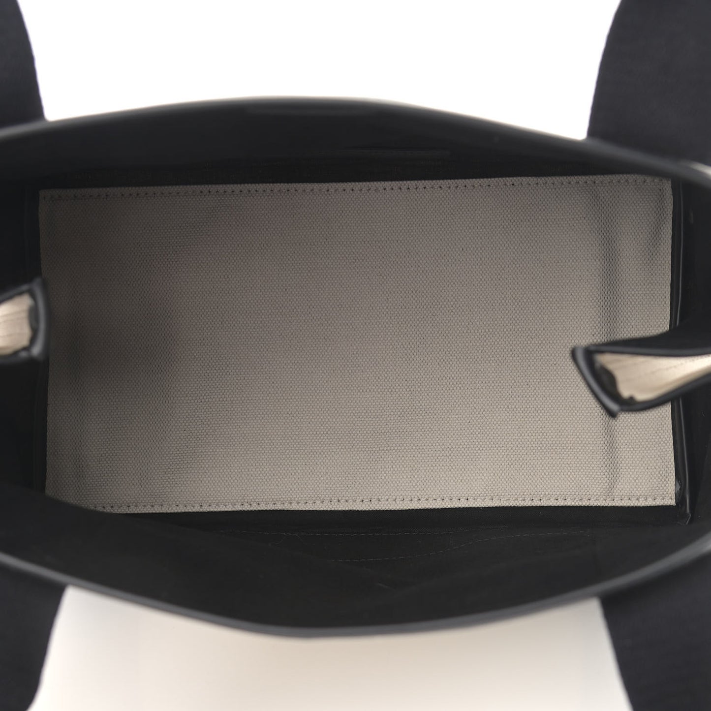 Cotton Canvas Satin Calfskin S Navy Cabas Natural Black