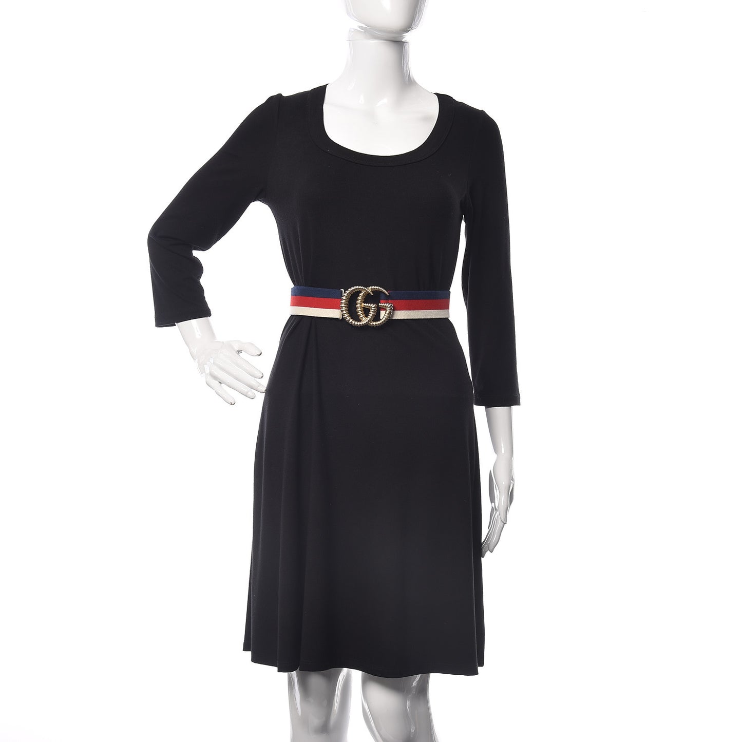 Canvas Torchon Double G Sylvie Web Belt 75 30 Red White Blue