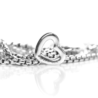 David Yurman Sterling Silver Cable Heart Chain Necklace 5 of 5