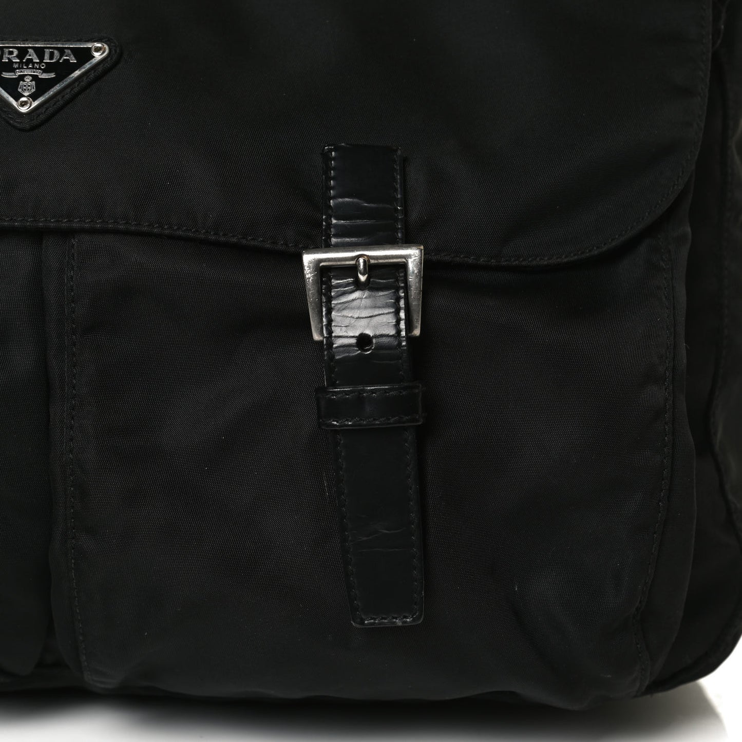 Nylon Vela Messenger Bag Black