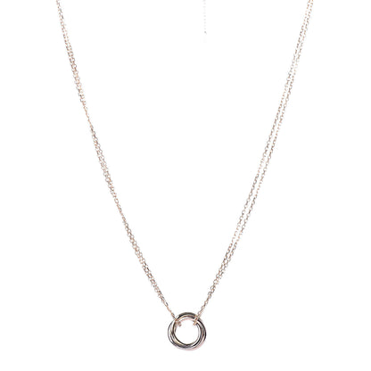 Cartier 18K Pink Yellow White Gold Trinity Double Chain Pendant Necklace 1 of 6