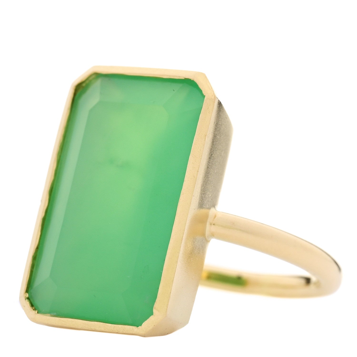 Irene Neuwirth 18K Yellow Gold Chrysoprase Cocktail Ring 56 7.5 3 of 6