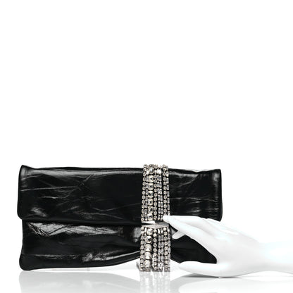 Jimmy Choo Vintage Calfskin Crystal Zandra Clutch Bag Black 2 of 9