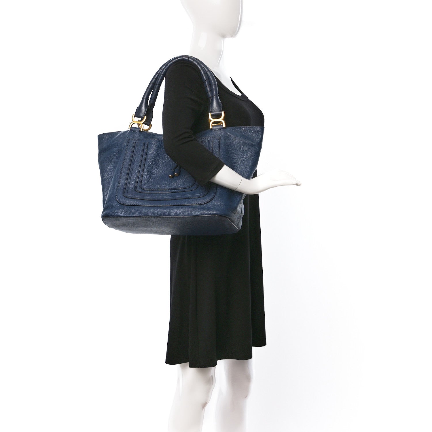 Chloe Calfskin Large New Marcie Tote Royal Navy 2 of 18