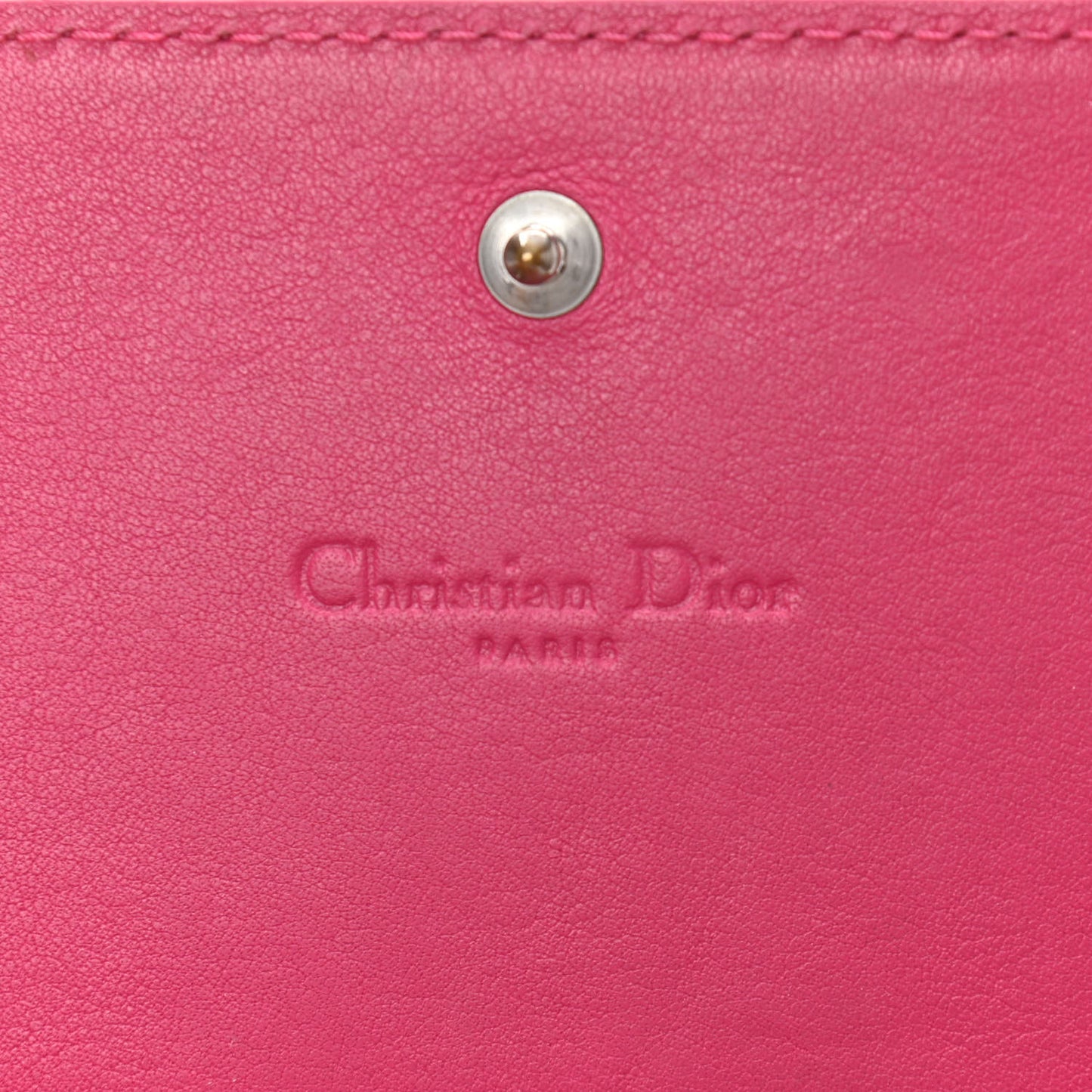 Patent Cannage Lady Dior Rendezvous Wallet On Chain Fuchsia