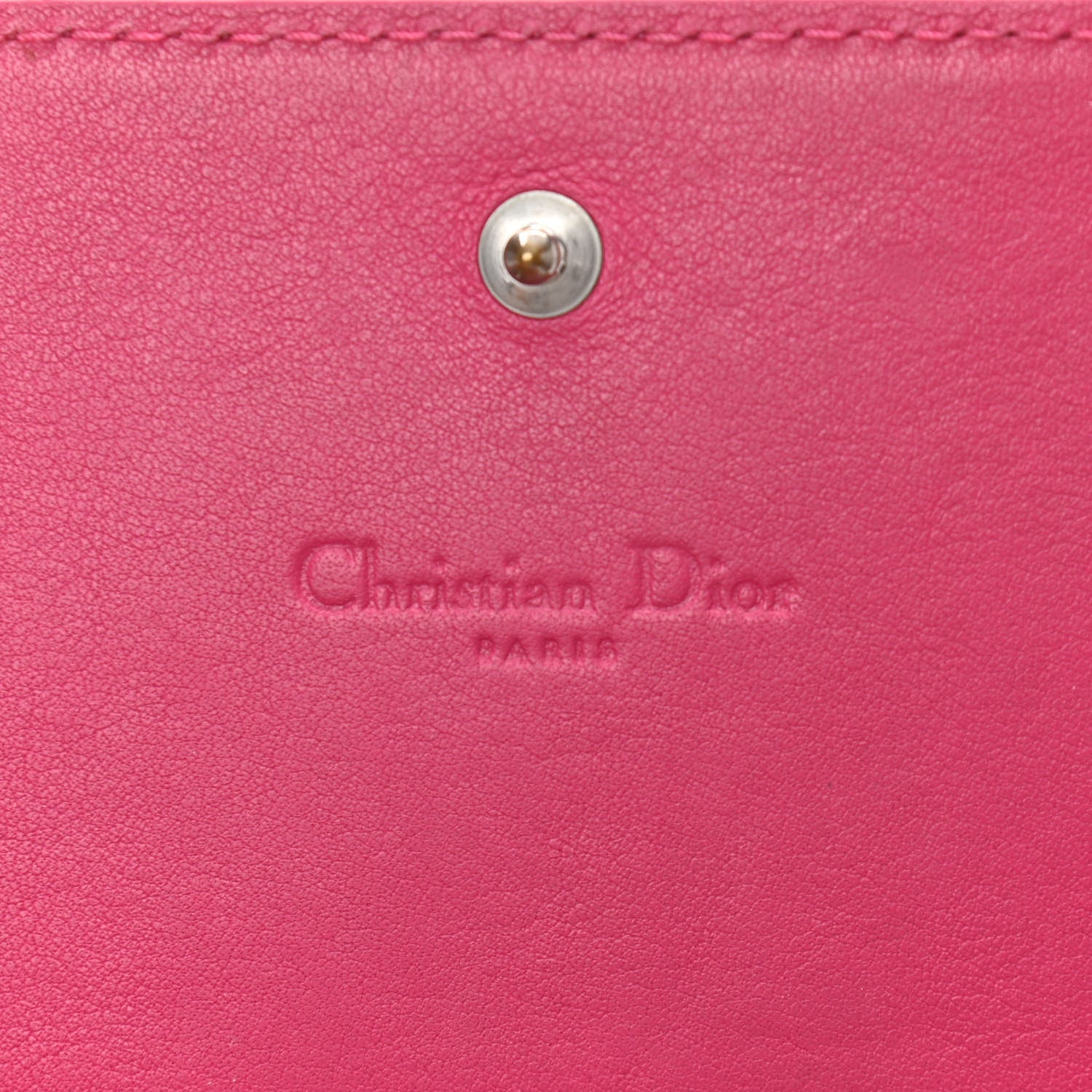Christian Dior Patent Cannage Lady Dior Rendezvous Wallet On Chain Fuchsia 8 of 10