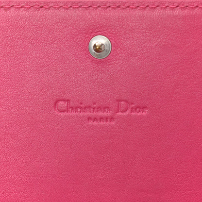 Christian Dior Patent Cannage Lady Dior Rendezvous Wallet On Chain Fuchsia 8 of 10
