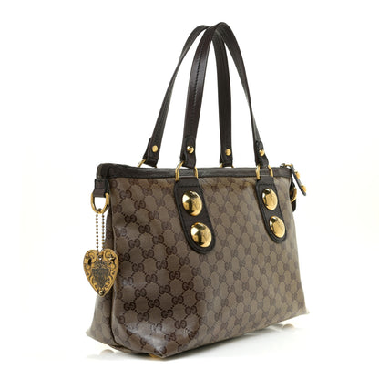 Gucci Crystal Monogram Small Babouska Tote Dark Brown 3 of 13