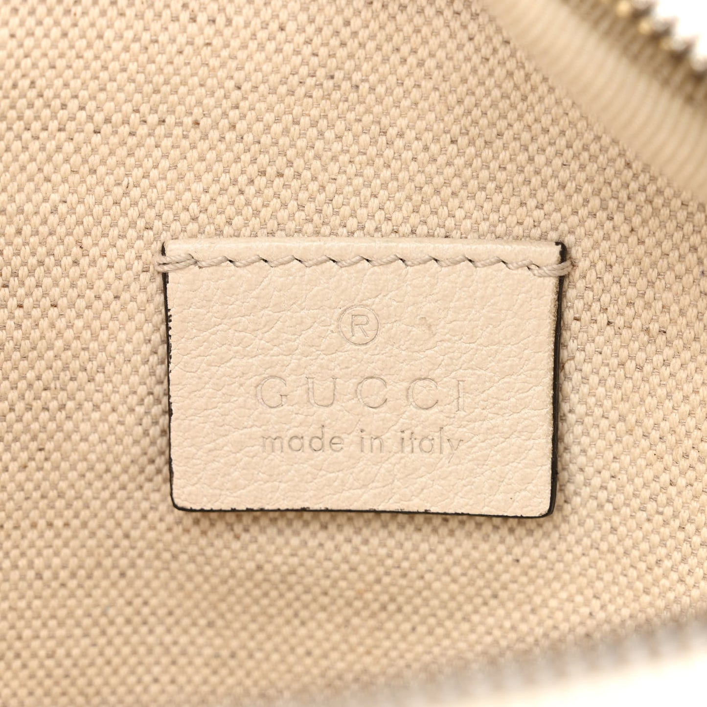 Grained Calfskin Small Logo Belt Bag White