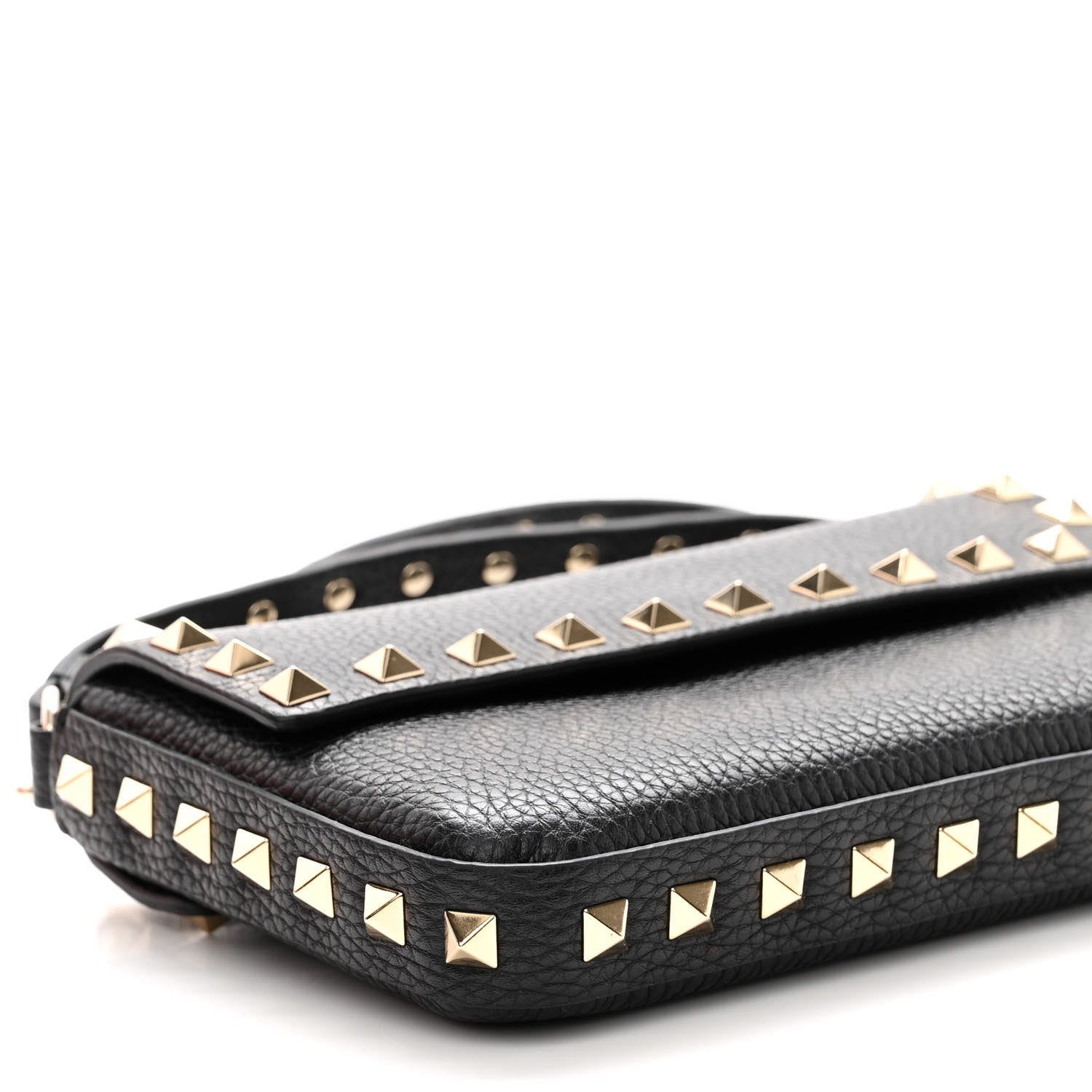 Valentino Garavani Grainy Calfskin Rockstud Crossbody Pouch Black 8 of 10