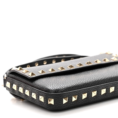Valentino Garavani Grainy Calfskin Rockstud Crossbody Pouch Black 8 of 10