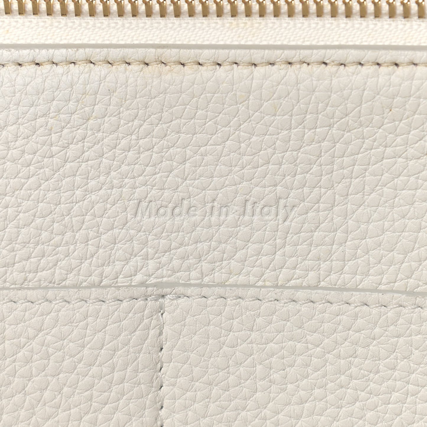 Baby Grained Calfskin Small Tri-Fold Bag White