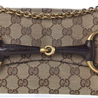 Gucci Monogram Horsebit Clutch Dark Brown 12 of 12