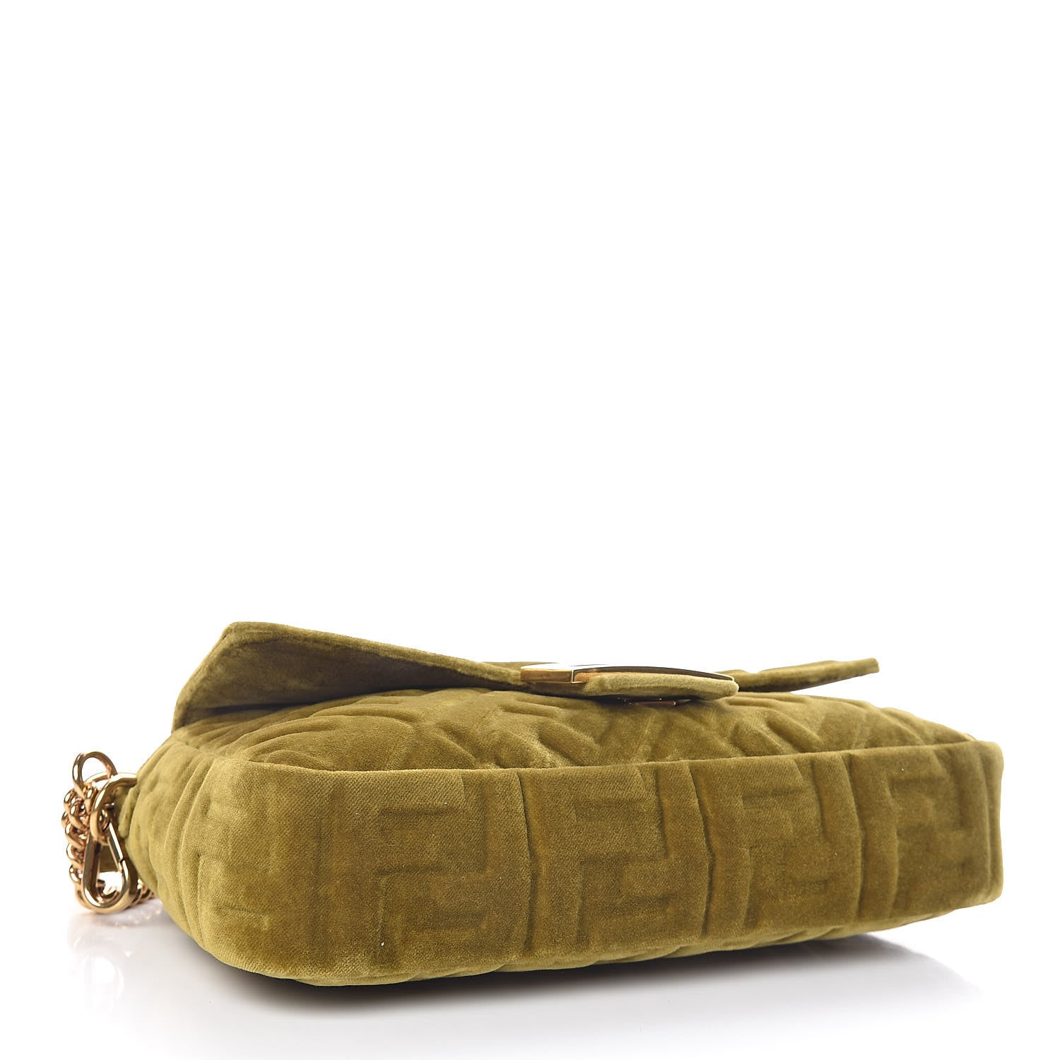 Fendi Velvet FF Embossed Baguette Camaleonte 4 of 18