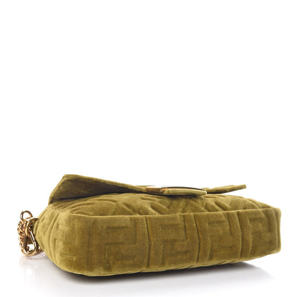 Fendi Velvet FF Embossed Baguette Camaleonte 4 of 18