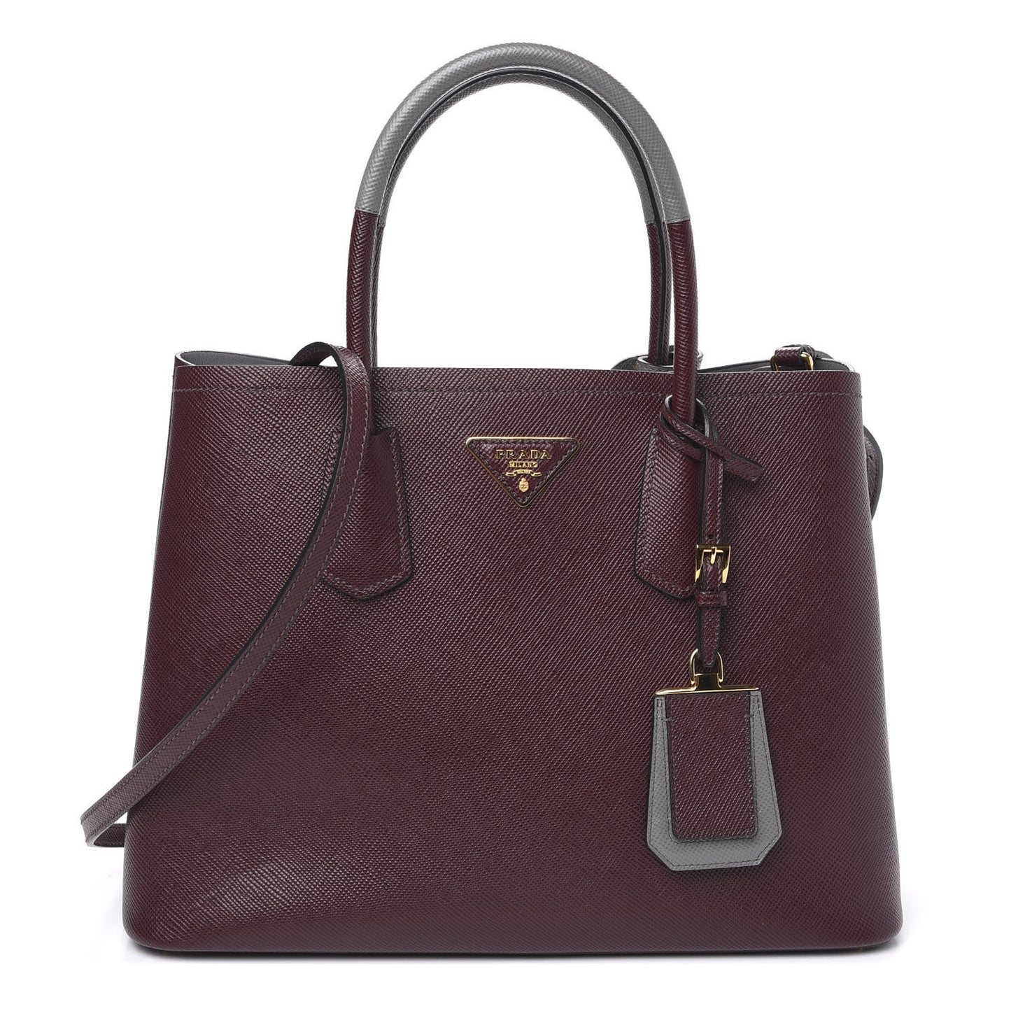 Saffiano Cuir Medium Double Bag Granato Marmo