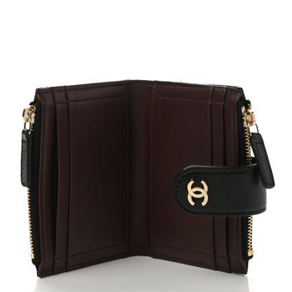 Chanel Caviar Quilted Compact Zipped Pocket Wallet Black 6 of 8