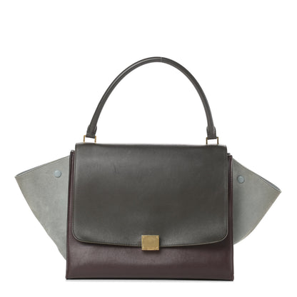 Celine Smooth Calfskin Suede Large Tri-Color Trapeze Dark Grey 1 of 23