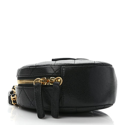 Chanel Caviar Quilted Small Round Vanity With Chain Black 4 of 9