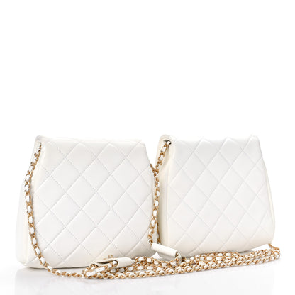 Chanel Lambskin Quilted Side-Packs White 4 of 12