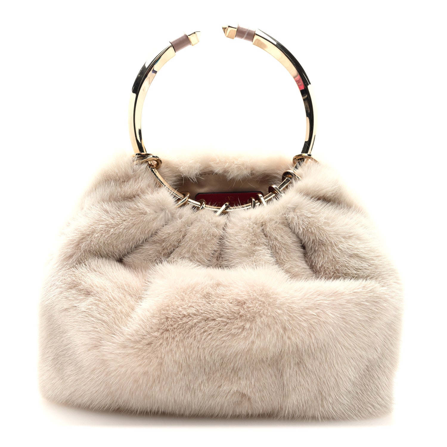Valentino Garavani Mink Fur Clutch Pink 1 of 8