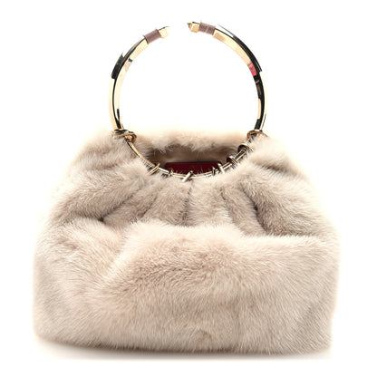 Valentino Garavani Mink Fur Clutch Pink 1 of 8