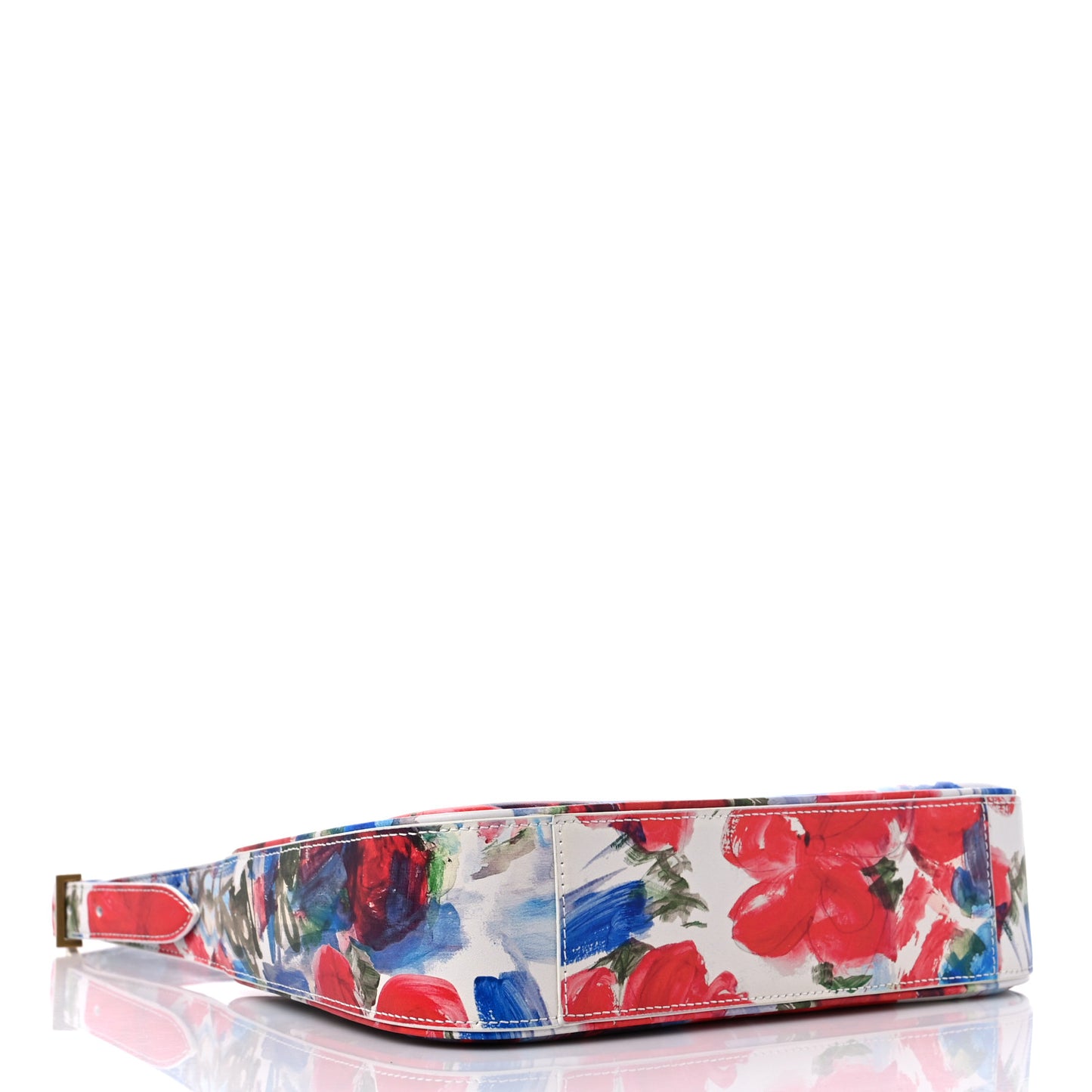 Smooth Calfskin Flowers Print Le 5 A 7 Hobo White