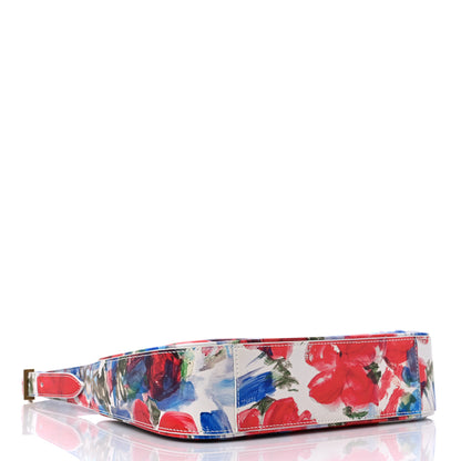 Saint Laurent Smooth Calfskin Flowers Print Le 5 A 7 Hobo White 4 of 8