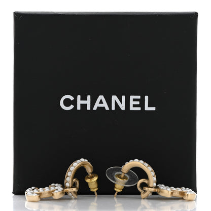 Chanel Pearl CC Hoop Drop Earring Gold 5 of 5