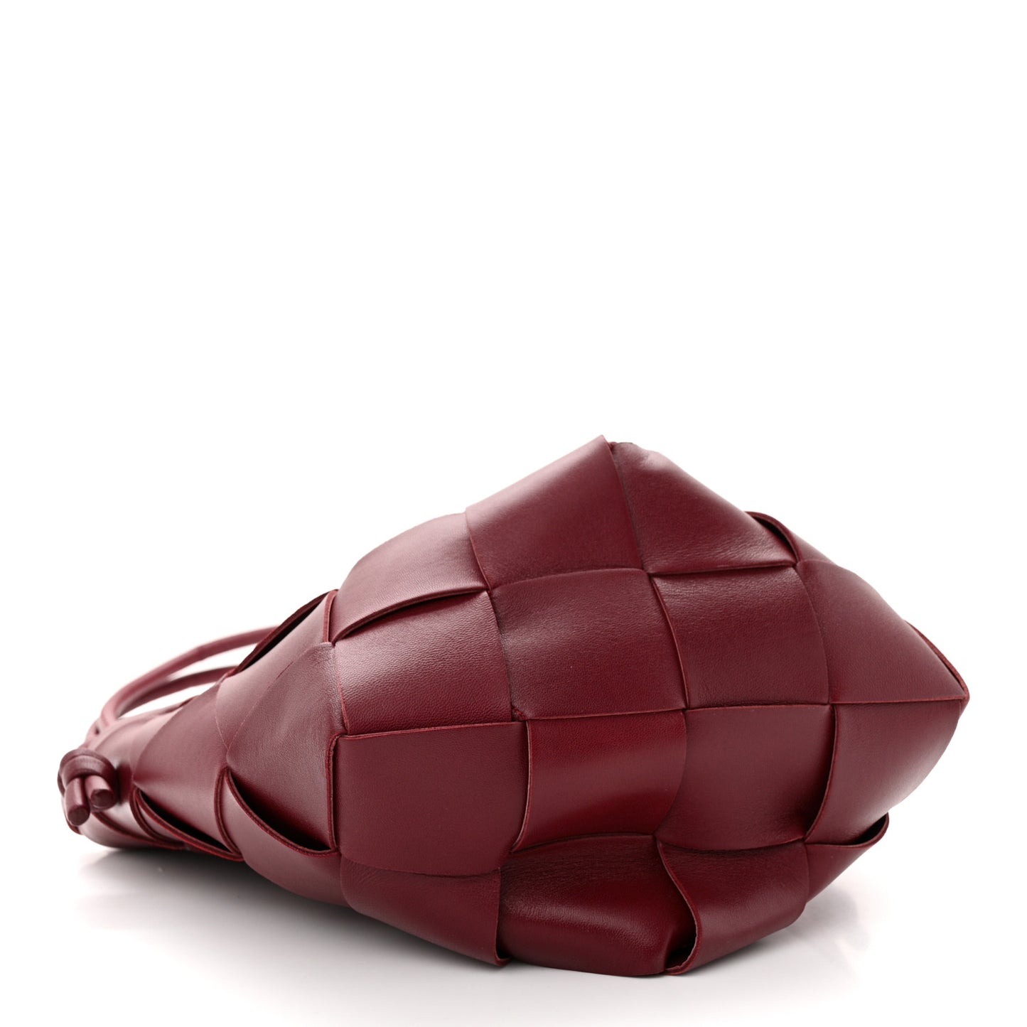 Nappa Maxi Intrecciato Clasp Bucket Bag Bordeaux